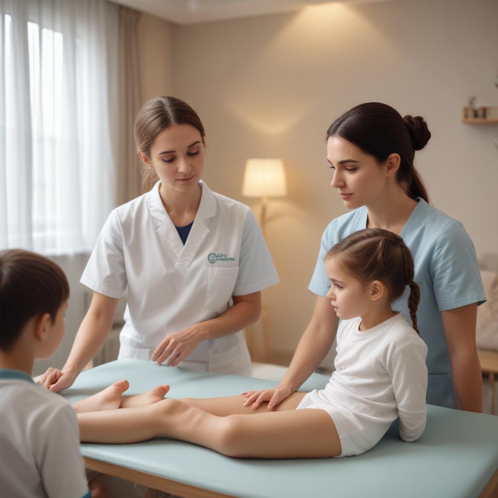 Детский остеопат проводит прием в центре остеопатии